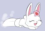  big_penis bodily_fluids dizzytizzy eyelashes eyes_closed flower_on_head genitals girly huge_penis humanoid_genitalia humanoid_penis jewelpet lagomorph leporid lying male mammal musk musk_clouds musky_cock nude on_front penis rabbit ruby_(jewelpet) sanrio simple_background solo sweat 