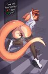  anthro anus bent_over bodily_fluids bottomless brown_hair butt canid canine clothed clothing ear_tag female fingering fingering_self footwear fox fur genital_fluids hair hi_res hood hoodie hybrid kneeling kobold legwear looking_pleasured mammal masturbation no_underwear on_one_knee open_mouth orange_body orange_fur phluks phoksi_(phluks) pussy_juice shoes sneakers solo thigh_highs topwear twitter vaginal vaginal_masturbation 