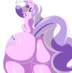  anthro big_butt blue_eyes blush butt crown cutie_mark diamond_tiara_(mlp) equid equine female friendship_is_magic hair hasbro hi_res horse long_hair looking_at_viewer looking_back mammal mechspazer my_little_pony pony simple_background smile solo standing teeth thick_thighs tiara 