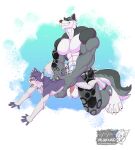  abs all_fours anal anal_penetration anthro athletic balls big_balls big_biceps big_dom_small_sub big_muscles big_pecs blue_eyes blush bodily_fluids canid canine canis claws clenched_teeth cum cum_splatter cumshot doggystyle domestic_dog dominant duo ejaculation eyes_closed from_behind_position fur furrowed_brow genital_fluids genitals grey_body grey_fur grimace hexagon hi_res huge_pecs husky hybrid kneeling kneeling_sex looking_pleasured male male/male mammal muscular muscular_male nordic_sled_dog onomatopoeia open_mouth orgasm pecs penetration sex size_difference sound_effects spitz tattoo teeth text thrusting vallhund white_body white_fur wolf wolfdog 