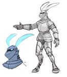  anthro armor comic ghost hare headgear helmet hi_res hisseefit lagomorph leporid male mammal mature_male model_sheet old plantigrade sir_cordiale sketch solo spirit tales_from_valmeridia translucent 