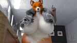  3d_(artwork) 3dart blx24 breasts canid canine cleavage clothed clothing digital_media_(artwork) female fox hi_res mammal nude towel wide_hips 
