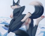  2022 anthro breasts canid canine canis digital_media_(artwork) female fur genitals hi_res illumination_entertainment looking_at_viewer mammal nipples nude porsha_crystal pussy sing_(movie) snow solo wolf yellow_eyes yukkoo yukkooart 