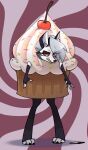  absurd_res anthro canid canid_demon clothing costume cupcake cupcake_costume demon female food food_costume hax_(artist) hellhound helluva_boss hi_res kenket kigtoons lofi loona_(helluva_boss) mammal phone solo 