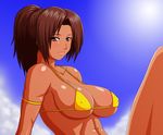  1girl big_breast bikini brazilian breasts brown_hair christie_monteiro dark-skinned_female dark_skin dark_skinned_female large_breasts makani_kohitujito makanikohitujito namco sky solo solo_focus swimsuit tan tanned tekken 