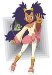  ahoge axew dark_skin gym_leader iris_(pokemon) kibago long_hair pokemon 