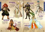  3boys 3girls aaaa animal_ears armor belt blonde_hair blue_eyes blue_hair boots breasts cape cleavage earrings elbow_gloves elincia elincia_(fire_emblem) elincia_ridell_crimea eyepatch fingerless_gloves fire_emblem fire_emblem:_akatsuki_no_megami fire_emblem_radiant_dawn geoffrey gloves gray_hair green_eyes green_hair grey_hair hair_bun hair_up highres jewelry kita_senri knight laguz laguz_(race) lance long_hair luchino lucia_(fire_emblem) multiple_boys multiple_girls nailah necklace nike_(fire_emblem) orange_eyes pegasus_knight pointy_ears polearm queen rafiel rafiel_(fire_emblem) red_eyes red_hair sandals scan serious shoes short_hair sitting skrimir skrimir_(fire_emblem) smile spear sword tattoo thigh_boots thighhighs tiara very_long_hair weapon white_wings wings wolf_ears 