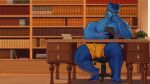  absurd_res anthro beard beast_(marvel) biceps big_bulge big_muscles bulge clothed clothing facial_hair fur helbram hi_res humanoid looking_at_viewer male mammal marvel monster muscular muscular_humanoid muscular_male partially_clothed pecs sitting solo solo_focus spread_legs spreading under_table underwear x-men 