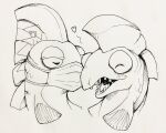  anthro blush drizzler_(splatoon) duo fish hi_res kissing_cheek lb_aventadors male male/male marine mask nintendo salmonid_(splatoon) smile splatoon steel_eel_driver video_games 