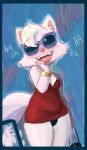  anthro belly bra breasts cellphone clothed clothing clothing_lift cute_fangs domestic_cat dress dress_lift eyewear felid feline felis female fluffy fluffy_tail hi_res jewelry laugh mammal moitasart panties phone purse ring slightly_chubby smartphone smile solo squish sunglasses thigh_squish underwear wristband 