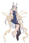  1girl alternate_costume alternate_hairstyle animal_ears armlet backless_dress backless_outfit bangs bare_shoulders blue_dress blue_eyes braid breasts dress folding_fan fox_ears fox_girl fox_tail full_body granblue_fantasy hair_ornament hair_tubes hand_fan highres holding holding_fan long_hair looking_at_viewer medium_breasts open_mouth shawl shimatani_azu simple_background sleeveless sleeveless_dress smile societte_(granblue_fantasy) solo tail twin_braids wedge_heels white_background white_footwear white_hair 