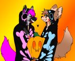 anthro blood blood_on_face bodily_fluids canid canine duo halloween hi_res holidays hyaenid jack-o&#039;-lantern male male/male mammal tarou_reggi tobi_hyena 