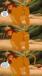  absurd_res anal anal_vore belly big_belly butt comic disney duo felid feral hi_res lion male male/male mammal mufasa pantherine rumbling_stomach text the_lion_king vore vorefan16 