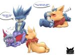  all_fours anthro balls being_watched bent_over blue_body blue_fur blush bodily_fluids breasts butt cum cum_in_mouth cum_inside dialogue fellatio female fennephilim_fox from_behind_position fur genital_fluids genitals group hand_on_butt hand_on_head league_of_legends leg_on_shoulder looking_at_another looking_pleasured male male/female male/male oral penetration penile penis riot_games rumble sex simple_background sucking tan_body tan_fur teemo_(lol) tongue tongue_out trio tristana_(lol) video_games yordle 