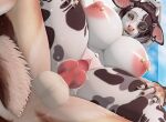  3d_(artwork) anthro big_breasts bovid bovine breasts canid canine canis cattle chloe_(moommymilky) digital_media_(artwork) domestic_dog duo ear_piercing facial_piercing female genitals hi_res knot male male/female mammal moommymilky nose_piercing penetration penis piercing pussy sex thick_thighs vaginal vaginal_penetration 