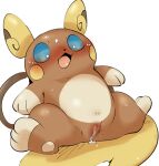  alolan_form alolan_raichu antennae_(anatomy) anthro blush bodily_fluids censored censored_genitalia censored_pussy chubby_female countershading cum cum_drip cum_in_pussy cum_inside cum_on_tail doneru dripping female genital_fluids genitals hi_res leaking_cum leaking_pussy looking_down mosaic_censorship nintendo paws pokemon pokemon_(species) pussy regional_form_(pokemon) simple_background sitting_on_tail solo spread_legs spreading sweat video_games white_background yellow_body 