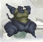  2021 anthro bed bedroom belly big_belly black_body black_fur cettus clothing domestic_cat eyes_closed fat_rolls felid feline felis female fur furniture hi_res inside mammal morbidly_obese morbidly_obese_anthro morbidly_obese_female obese obese_anthro obese_female open_mouth overweight overweight_anthro overweight_female panties sarka_svobodova shirt sitting solo stretching topwear underwear waking_up yawn 