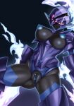  2022 absurd_res alternate_version_at_source armor black_body breasts butt censored ceruledge female generation_9_pokemon genitals hi_res humanoid looking_at_viewer nintendo nipples pokemon pokemon_(species) purple_eyes pussy solo video_games yasuaki023 
