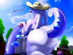  anthro big_breasts big_butt bludraconoid breasts butt clothing female generation_6_pokemon goodra hat headgear headwear hi_res huge_butt nintendo nude pokemon pokemon_(species) solo thick_thighs video_games 