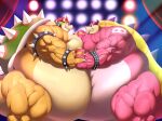  anthro belly big_belly bowser domestic_pig duo hi_res koopa macro male male/male mammal mario_and_luigi_(series) mario_bros midbus morbidly_obese muscular muscular_male nintendo obese overweight overweight_male scalie senakun0530 strongfat suid suina sus_(pig) video_games wrestling 