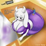  absurd_res anthro big_breasts big_butt boss_monster bovid breasts butt caprine cleavage clothed clothing curvy_figure dialogue duo elevator fangs female floppy_ears frisk_(undertale) fur hi_res horn huge_breasts huge_butt hyper hyper_butt larger_female male mammal mature_anthro purple_clothing size_difference smaller_male smothering supermoonshroom text thick_thighs toriel unaware undertale undertale_(series) video_games white_body white_fur wide_hips 