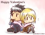  armored_core armored_core:_for_answer armored_core_4 black_hair blonde_hair chibi chocolate eating fiona_jarnefeldt from_software scarf valentine 