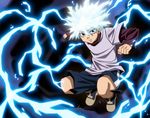  electricity hunter_x_hunter killua_zoldyck misopetha-menos spiked_hair spiky_hair white_hair 