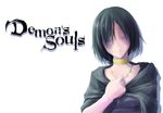  black_hair choker demon&#039;s_souls demon's_souls dress female from_software jewelry long_hair maiden_in_black necklace solo souls_(from_software) white_background zema 