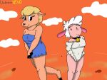  anthro blonde_hair bovid caprine clothing droopy_(series) duo female female/female hair hi_res leggy_lamb lingerie looney_tunes madame_sheep mammal merrie_melodies metro-goldwyn-mayer sheep sheep_wrecked the_bashful_buzzard umbreonvevo warner_brothers 