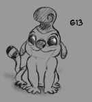  2022 4_arms 4_fingers absurd_res alien all_fours ambiguous_gender digital_drawing_(artwork) digital_media_(artwork) dipstick_ears disney experiment_(lilo_and_stitch) fingers grey_background greyscale hi_res horn lilo_and_stitch looking_at_viewer male_(lore) monochrome multi_arm multi_limb multicolored_ears simple_background sketch smile solar-lens solo yaarp 