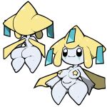  2021 belly big_breasts big_butt breasts butt eye_markings eyelashes featureless_crotch female front_view generation_3_pokemon humanoid jirachi legendary_pokemon markings multiple_angles multiple_images nintendo not_furry nude omoitukan pasties pokemon pokemon_(species) pokemorph rear_view short_stack simple_background smile solo standing star_pasties thick_thighs video_games white_background wide_hips 