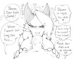  &lt;3 anthro balls big_breasts blush bodily_fluids breasts canid canid_demon daredemon7000 demon duo ellipsis english_text fellatio female first_person_view genitals hair hellhound helluva_boss hi_res looking_at_viewer loona_(helluva_boss) male male/female male_pov mammal monochrome oral penile penis profanity saliva saliva_on_penis sex text 