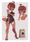  anthro bag barefoot blue_eyes bottomless bra breasts brown_body brown_fur brown_hair candy candy_bag canid canine canis clenched_teeth clothed clothing coffeechicken collar dessert domestic_dog feet female food fur hair hi_res holding_food holding_object kess_(coffeechicken) lollipop looking_at_viewer mammal multiple_poses open_mouth paws pose pulling_shirt_down sharp_teeth shirt shirt_only simple_background smile solo standing tan_body tan_fur teeth topwear topwear_only underwear 