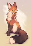  2022 ambiguous_gender brown_body brown_fur canid canine digital_media_(artwork) feral fox fur green_eyes hi_res hoot_(artist) mammal paws simple_background solo 