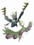  arboliva claws closed_eyes closed_mouth dated highres lokix mokuzou_(moku_ssbu) no_humans orange_eyes pokemon pokemon_(creature) simple_background twitter_username u_u white_background 