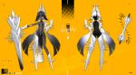  +_+ 1girl absurdres asymmetrical_legwear black_hair black_skin blue_sclera breasts colored_sclera colored_skin commentary_request dark_skin drone egyptian full_body grey_eyes headgear highres jiangyiting17 looking_at_viewer mecha_musume original pelvic_curtain reference_sheet revealing_clothes scarf short_hair single_thighhigh slit_pupils small_breasts standing thighhighs very_dark_skin white_hair yellow_background yellow_eyes 