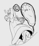  2022 4_toes anthro black_and_white canid canine claws clothing ethan64 extreme_size_difference feet female footwear fox high_heels inside_shoe lagomorph larger_female leporid mammal micro monochrome question_mark rabbit sega size_difference sonic_the_hedgehog_(series) toe_claws toes unaware vanilla_the_rabbit 
