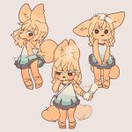  anthro black_eyes blonde_hair blush bodily_fluids canid canine chibi clothed clothing disembodied_hand dress dress_flip embarrassed female fennec footwear fox fur hair hand_holding hindpaw kemono looking_back mammal open_mouth paws petting purse pushing_down sandals simple_background solo steam sundress sweat tail_motion tailwag yagi_the_goat yellow_body yellow_fur young 