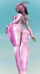  3d_(artwork) absurd_res accessory big_butt breasts bubble_butt butt digital_media_(artwork) electronic_arts female flower flower_in_hair hair hair_accessory hi_res humanoid long_legs looking_at_viewer low-angle_view mandibles maxis_(ea) nude pink_body plant simple_background solo solo_focus spore_(game) suggestive thick_thighs thickship video_games wide_hips 