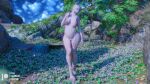  1:1 3d_(artwork) anthro areola azalea_(lhf3d) big_areola blue_eyes breasts butt digital_media_(artwork) domestic_cat felid feline felis female flower hairless hairless_cat hi_res jewelry lowhangingfruit3d mammal mature_anthro mature_female nature nature_background nude old pinup plant pose raised_arms sagging_breasts solo sphynx_(cat) tree 