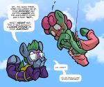  anthro blush clothing duo embarrassed equid equine falling female hi_res horse male male/female mammal pony public public_exposure skydiving software_patch_(oc) toonbat wardrobe_malfunction windcatcher_(oc) 