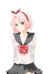  green_eyes haruno_sakura highres naruto pink_hair piyo-max short_hair skirt smile 