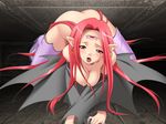  1girl ikazuchi_no_senshi_raidy lightning_warrior_raidy monster_girl pointy_ears red_eyes red_hair sas solo wings 