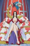  1girl amazon amazon_lily boa_hancock breasts cleavage female highres large_breasts one_piece salome_(one_piece) shichibukai sitting skirt snake solo 