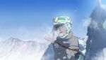  0109_(artist) blonde_hair blue_eyes gloves goggles goggles_on_head highres luke_skywalker mountain open_mouth riding snow star_wars star_wars:_the_empire_strikes_back tauntaun teeth 