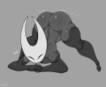  absurd_res ass_up big_butt breasts butt female grey_background hi_res hollow_knight hornet_(hollow_knight) jack-o&#039;_pose mehdrawings monochrome pose simple_background team_cherry video_games 