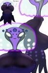  6_tentacles alien animal_humanoid bioluminescence bioluminescent_spots breast_shot breasts chubby_belly chubby_female cnidarian cnidarian_humanoid featureless_breasts female glowing hi_res humanoid jellyfish_humanoid kid_cosmic marine marine_humanoid medusozoan medusozoan_humanoid netflix purple_head queen_xhan side_belly side_boob side_butt solo unknown_artist white_eyes 