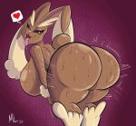  &lt;3 ameizinglewds anthro bent_over big_breasts big_butt black_pupils black_sclera bodily_fluids breasts brown_body butt female generation_4_pokemon half-closed_eyes hi_res huge_breasts huge_butt looking_back lopunny narrowed_eyes nintendo nude open_mouth pink_eyes pokemon pokemon_(species) pupils side_boob solo sweat sweaty_breasts sweaty_butt thick_thighs tongue tongue_out video_games wide_hips 
