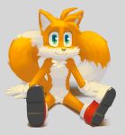  2_tails ambiguous_gender anthro canid canine clothing fox gloves handwear hi_res ickyfig mammal miles_prower multi_tail sega simple_background sitting solo sonic_the_hedgehog_(series) 