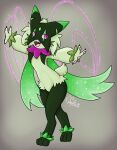  anthro davyboi fan_character fur generation_9_pokemon green_body green_fur hi_res looking_at_viewer male meowscarada nintendo nox_(davyboi) pink_eyes pink_nose pokemon pokemon_(species) simple_background striped_body stripes video_games 